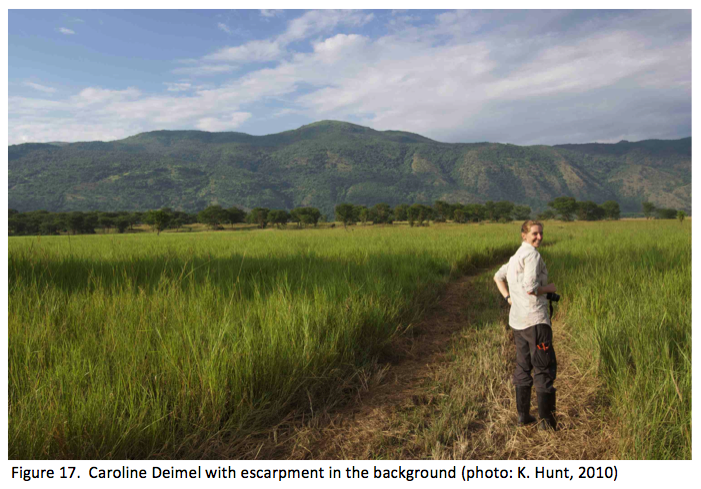 Caro Deimel, with escarpment in background