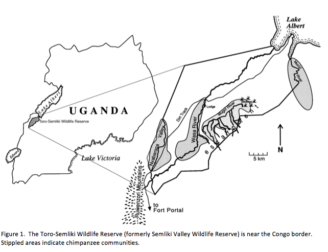 Map of reserve placing it in Uganda and East Africa